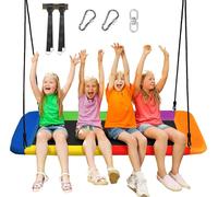 COSTWAY Balançoire nid d'oiseau Balançoire arbre 150x80cm incl. corde réglable 100-180cm 320kg charge admissible pour enfants & adultes Coloré