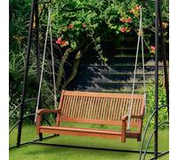 COSTWAY Banc à bascule 2 places Banc suspendu jusqu'à 360 kg Banc de jardin Balançoire de jardin Balançoire hollywoodienne 126x62x60cm bois pour terrasse jardin & balcon