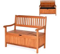CostwayBanc de Jardin 2 Places 107 x 59 x 90 CM en Bois d'Acacia avec Compartiment de Rangement pour Jardin Terrasse Balcon