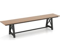 COSTWAY Banc de jardin 3 places résistant aux intempéries, banc jusqu'à 500kg, banc de parc sans dossier 183x35x41,5cm