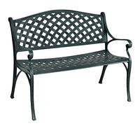 COSTWAY Banc de Jardin en Fonte d'Aluminium, Banc 2-3 Places avec Accoudoirs, Dossier et Design Ajouré, Charge Max 280KG, 103x64x83cm, pour Terrasse/Cour/Balcon/Pelouse/Parc