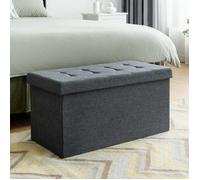 Costway Banc De Rangement 115l - Coffre 80 X 38x 38 Cm, Capacité De Charge 160 Kg, En Tissu Oxford Pour Chambre, Entrée Gris Claire Multicolore