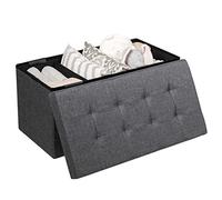 COSTWAY Banc de Rangement Pliable en Tissu, Coffre de Rangement, Bac Intérieur Amovible, Banc Chaussures Entrée, Repose-Pieds, pour Salon Chmbre Entrée, Charge 160 kg, 80 × 40,5 x 40,5 cm (Gris Foncé)