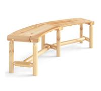 COSTWAY Banc Exterieur Jardin Incurvé en Bois, Banc de Jardin pour 2-3 Personnes, Bois de Sapin et de Pin, Banquette Exterieur pour Terrasse Cour Piscine, Charge 360 kg, 170 x 58 x 45 cm (Naturel)