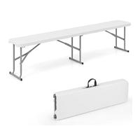 Costway Banc Pliable De Jardin En Plastique De 182 Cm, Poignée De Transport, Intérieur Extérieur Pour Barbecue Camping Pique-Nique Multicolore