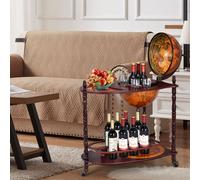 COSTWAY Bar à globe Minibar Casier à vin avec roulettes et plateau de table Casier à bouteilles Bar à cocktailReproduction Bar à table