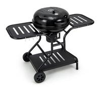 COSTWAY Barbecue à Charbon de Bois Portable de 56 cm, 2 Niveaux avec Collecteur de Cendres Étagères Latérales Grilles, Extérieur