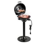 COSTWAY Barbecue Électrique Extérieur 1600 W, Grill Portatif sur Pied avec Grille Chauffante Amovible Antiadhésive Température Réglable, Idéal pour Cuisson Balcon Terrasse Jardin