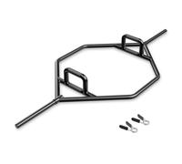 COSTWAY Barre de Piège Hexagonale Olympique d'Haltérophilie Charge 226KG, Barre de Levage avec Poignées Moletées Plates ou Surélevées, Entraînement de Squats Soulevés de Terre (Noir)