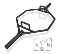 Costway Barre De Piège Olympique Hexagonale Haltérophilie Charge 363kg, Manchons 25 Cm, Poignées Texturées, Ressorts À Clip, Noir Multicolore