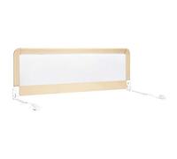 COSTWAY Barrière de Lit Bébé, Barrière de Lit Sûre à Hauteur Ajustable avec Tissu en Maille Durable, Ceinture de Fixation, pour Lit Simple, Lit Doubles pour Enfant (Beige)