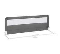 COSTWAY Barrière de Lit Enfant Pliable 150X55 cm avec Sangle & Housse Amovible, Barrière de Sécurité Bébé avec Tissu Oxford & Cadre en Métal, Bed Rail pour 18 Mois-5 Ans, Gris