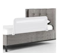 COSTWAY Barrière de Lit Enfants 100x42 cm avec Sangles, Barrière de Sécurité Pliable avec Tissu en Maille Respisante, Angle Réglable 0°à 180°& Cadre en Métal (100x42cm,Blanc)