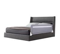 COSTWAY Barrière de Lit Enfants 120x42 cm avec Sangles, Barrière de Sécurité Pliable avec Tissu en Maille Respisante, Angle Réglable 0°à 180°& Cadre en Métal (120x42cm,Gris)