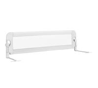 barrière de lit pour enfant blanche 150 x 40,5 x 42cm maillage, rabattable et portable,protection bord de lit pour x