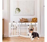 CostwayBarrière Pliable pour Animaux à 3 Panneaux Clôture de Sécurité Autoportante pour Animaux 2 Pieds Amovibles pour Escalier Porte et Cuisine Blanc