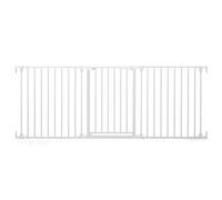 COSTWAY Barriere de Securite Enfant 74,5-198 cm, 3 Panneaux à 270°, Double Verrouillage, Ouverture Bidirectionnel, Doubles Charnières, Barrière Chien Chat Pliable, pour Salon Cuisine Escalier (Blanc)