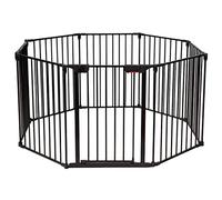 COSTWAY Barrière de Sécurité Enfant Clôture de Cheminée en Fer Pare-Feu de Cheminée 8 Pans 500x75cm Noir (Noir)