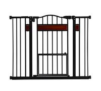 COSTWAY Barriere de Securite pour Animaux 74-104 cm, 2 Extensions, Fermeture Auto, Double Verrouillage, 2 Modes de Montage, Noir