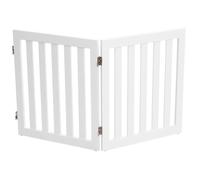 COSTWAY Barrière de Sécurité pour Chien 2 Panneaux Barrière Modulable Pliable pour Animaux avec Charnières Rotatives à 360 ° Blanc