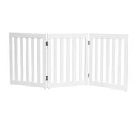 CostwayBarrière de Sécurité pour Chien 3 Panneaux avec 2 Pieds de Soutien 150x60 CM Barrière Modulable Pliable pour Animaux Blanc