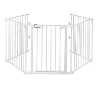 COSTWAY Barrière de Sécurité pour Enfant/Animaux 290 x 74 CM 5 Panneaux Protection Cheminée Utilisation Murale ou Autoportante