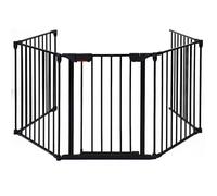 COSTWAY Barrière de Sécurité pour Enfant/Animaux 290 x 74 CM 5 Panneaux Protection Cheminée Utilisation Murale ou Autoportante Noir