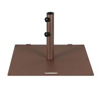 COSTWAY Base/Pied de Parasol Carré Lourd 60cm en Métal pour Poteaux ?40/50mm avec 2 Roues Intégrées,Poignée Portable pour Terrasse