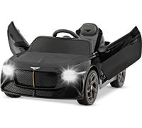 COSTWAY Bentley voiture électrique, 12V véhicule pour enfants avec télécommande, lumière, musique, USB, pour enfants à partir de 3 ans (noir)
