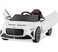 COSTWAY Bentley voiture électrique, 12V véhicule pour enfants avec télécommande, lumière, musique, USB, pour enfants à partir de 3 ans (blanc)