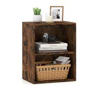 COSTWAY Bibliothèque à 2 Cubes Ouverts à 3 Niveaux (Marron)