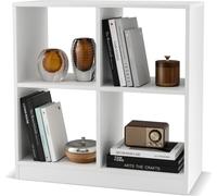 COSTWAY Bibliothèque à 4 compartiments, étagère cubique, étagère sur pied, étagère pour chambre à coucher, salon, séparation de pièce blanche, 73 x 33 x 73 cm