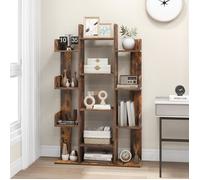 CostwayBibliothèque en Forme d'Arbre de 141 Cm de Haut 13 Étagères Ouvertes Organisateur de Rangement d'Angle Décorative Autoportante Marron