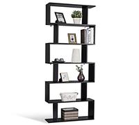 COSTWAY Bibliothèque en Bois à 6 Niveaux (Noir)