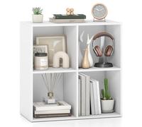 COSTWAY Bibliothèque en Bois avec 4 Compartiments, 60 x 30 x 60 cm | Étagère de Rangement à Cases avec Anti-Basculement et Montage Facile, Meuble Cube Ouvert pour Bureau, Chambre et Salon