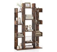 COSTWAY Bibliothèque en forme d'arbre, étagère avec 13 compartiments ouverts, étagère sur pied vintagebraun 86x24,5x141cm