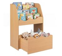 COSTWAY Bibliothèque Enfant Montessori à 3 Niveaux avec Tiroir Mobile