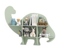 COSTWAY Bibliothèque Enfant Murale à 2 Niveaux en Forme Dinosaure avec 6 Étagères Ouvertes, Étagère à Livres Enfant en Bois avec Structure Stable, Charge 20kg pour Enfants de 3 Ans+
