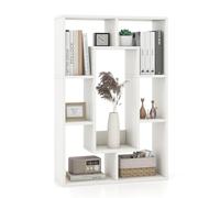 COSTWAY Bibliothèque, Étagère à 7 Compartiments Ouvertes, Bibliothèque de Cloison, Meuble de Rangement pour Salon, Chambre, Bureau, 20 x 60 x 90 cm (Blanc)