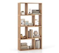 COSTWAY Bibliothèque Étagère à 8 Compartiments Ouvertes, Meuble de Rangement avec Kits Anti-basculement, Bibliothèque de Cloison pour Salon, Chambre, Bureau, 20 x 60 x 120 cm (Naturel)
