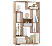 COSTWAY Bibliothèque Étagère à 9 Compartiments Ouvertes, Meuble de Rangement avec Kits Anti-basculement, Bibliothèque de Cloison pour Salon, Chambre, Bureau, 20 x 70 x 120 cm (Naturel)