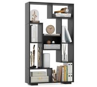 COSTWAY Bibliothèque Étagère à 9 Compartiments Ouvertes, Meuble de Rangement avec Kits Anti-basculement, Bibliothèque de Cloison pour Salon, Chambre, Bureau, 20 x 70 x 120 cm (Noir)