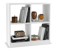 COSTWAY Bibliothèque Étagère Rangement à 3 Niveaux avec 4 Compartiments Ouverts, Meuble Cube de Rangement en Bois pour Cuisine, Bureau, Salon, Salle d'Étude, 33 x 73 x 73 cm