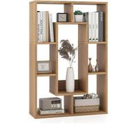 COSTWAY Bibliothèque Géométrique à 7 Cubes - Patins Antidérapants, Dispositif Anti-basculement, Étagère de Rangement - Naturel