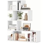 COSTWAY Bibliothèque Ouvert à 5 Niveaux, Forme de S, Kits Anti-renversement, Etagère Rangement Autoportant Décorative, Blanc