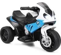 COSTWAY BMW 6V Moto pour enfants, moto avec roues stabilisatrices et phares, mode musique, moto pour enfants de 18 à 36 mois, bleu