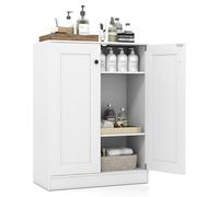 COSTWAY Buffet Cuisine Rangement 2 Portes, Meuble Rangement avec Étagère à 3 Niveaux, Dispositif Anti-Basculement, pour Salon, Cuisine, Salle à Manger, Blanc