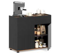 COSTWAY Buffet, Meuble Cuisine avec 1 Tiroir, 2 Portes, Kits Anti-basculement, Style Moderne, Buffet Salle à Manger sur Pied, Placard de Rangement en Bois pour Cuisine, Salon, 80 x 34.5 x 70cm (Noir)