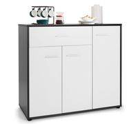 COSTWAY Buffet moderne, armoire de cuisine avec tiroir, anti-basculement, 2 compartiments et étagère réglable, meuble de rangement 3 portes pour la salle à manger, le salon et l'entrée