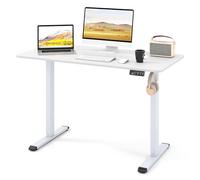 COSTWAY Bureau Assis Debout Électrique 120 x 60 cm, Bureau Réglable en Hauteur avec Fonction Mémoire et Système Anti-Collision, Panneau Intelligent, Poste de Travail pour Chambre, Salle d'Étude